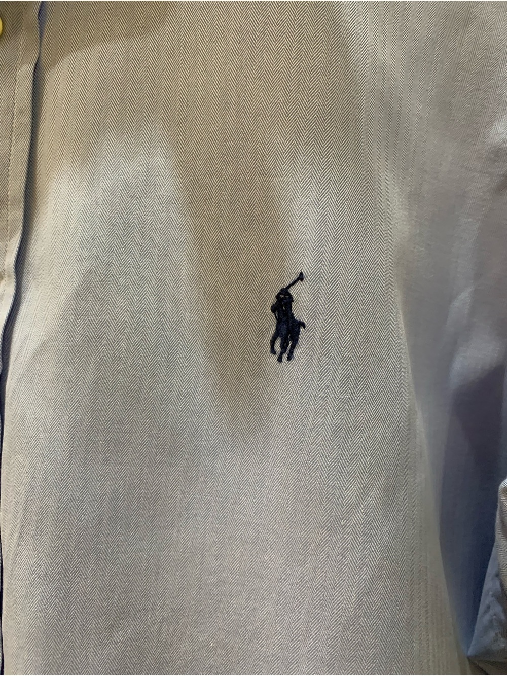 Ralph Lauren Light Blue Ruffle Trim Button-Down Shirt - Picture 2 of 6